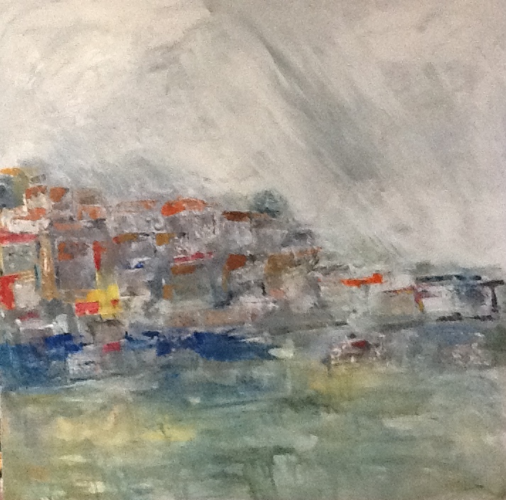 Harbour II – mixed media on canvas – 100cm x 100cm