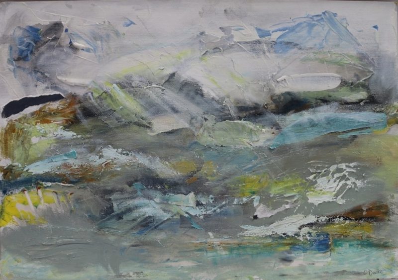 Hazy Day – mixed media on canvas board – 45cm x 35cm