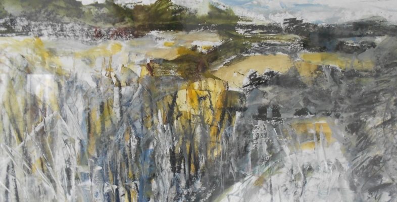 Through the fields – mixed media – framed – 60cm x 50cm