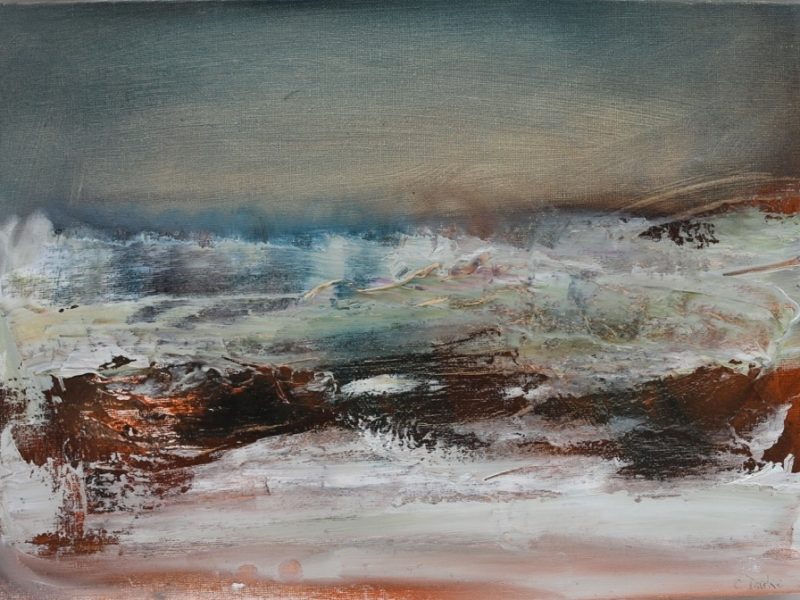 Wild Water – oil on canvas board – framed – 45cm x 35cm