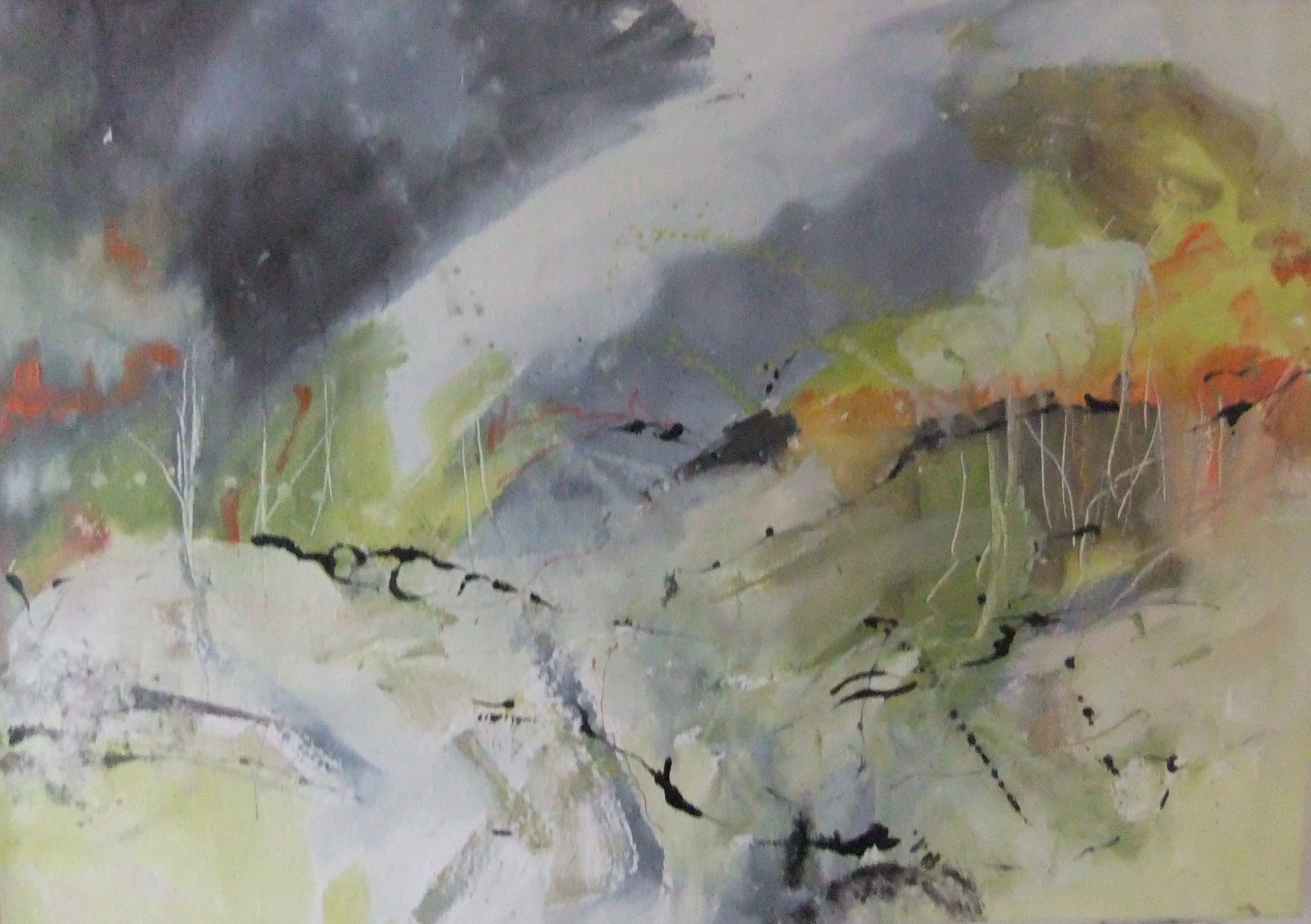 Electric Sky – mixed media on canvas